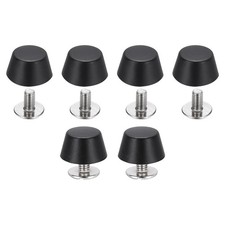 6 Sets 12mm / 1/2" Purse Handbag Feet Round Flat Studs Matte Black 