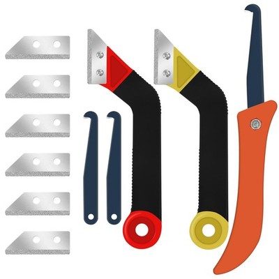 11Pcs Grout Removal Tool Kit 2 Tile Grout Saws with 6 Extra Blades 1 Bonus Ha...