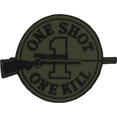 Sniper One Shot One Kill Subdued Sew-on Patch (4 1/4'' Wide x 3 1/4'' High) P339A