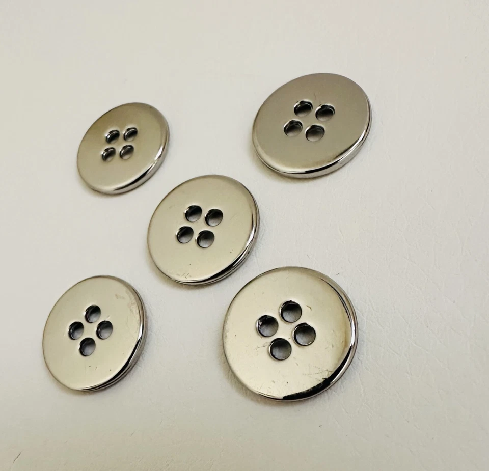 Calvin Klein replacement button silver metal 4-hole set of 5 signature - Image 4 of 4