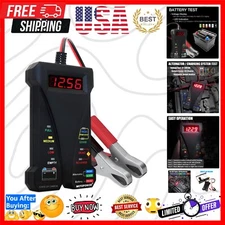 Compact 12V Digital Battery Tester with Over-Voltage Protection & Easy Read LCD