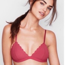 New Women's Victoria's Secret Scallop Bralette Bra XS Vintage Dusty Rose Pink