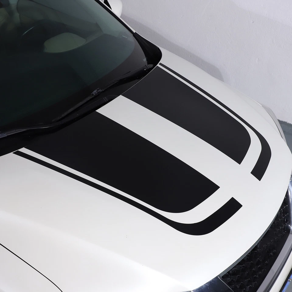 Calcomanía adhesiva de vinilo negra a rayas para capó de carreras 1 pieza para Nissan Pathfinder 13-18 Foto 3 de 4