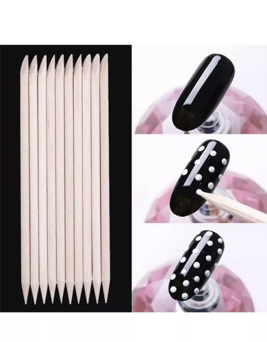 45 pcs Wooden Cuticle Pushers Manicure Pedicure Orange Sticks Nail Art Wood Aus - Picture 2 of 3