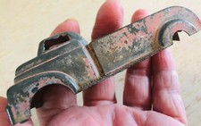 Vtg Red CAST IRON TOW TRUCK 4" Long No. 714 Wrecker TOY Rustic Primitive OLD