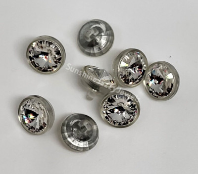 6pc Swarovski Crystal Clear Button w/ Plastic Shank 1770; 2 Sizes: 7mm or 9mm