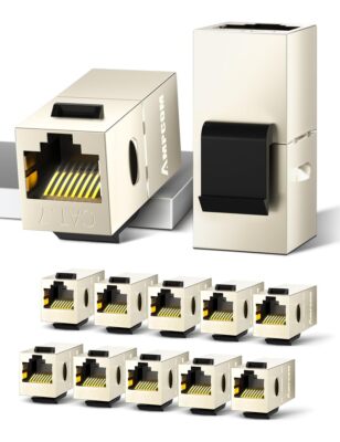 12PCS CAT7 Inline Coupler RJ45 Keystone Jack Shielded Ethernet Feedthrough