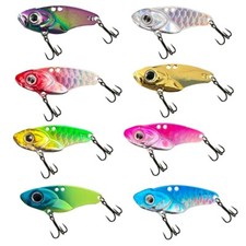 2Pcs Fishing Lures Metal Hard Blade Baits Minnow Lure with Treble Hooks