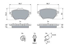 Fits BOSCH 0 986 494 998 Brake Pad Set, disc brake DE stock