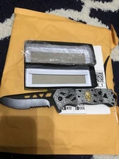 Military Combat Spring OPEN Assisted Pocket Knife Skull CAMO Folding Blade NEW