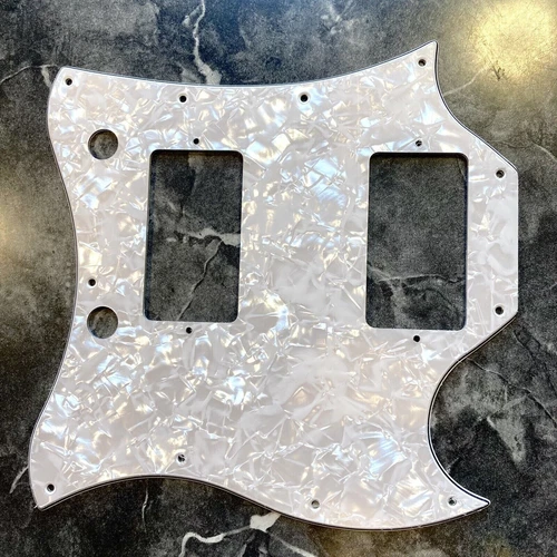 4 Ply White Pearl Full Face Batwing Pickguard for Gibson SG Made In USA by WD