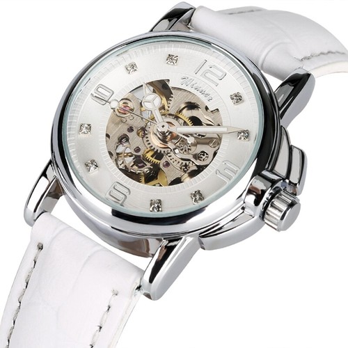 Orologio da donna vincitore orologi meccanici automatici orologio da polso scheletro migliori regali - Foto 4 di 10