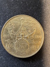 200 Lire Commemorativa Repubblica Centenario Lega Navale Italiana  1897 1997