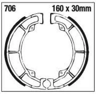 Zapatas de freno traseras para Kawasaki KLF250A Bayou 250 2003 2004 2005 2006 2007-2011 Foto 2 de 4