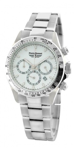 Pierre bonnet Man Watch 7250b Chronograph White Original Round Elegant |  eBay