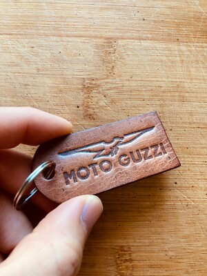 Handgefertigter Leder Schlüsselanhänger - Moto Guzzi 1976-1994 OG