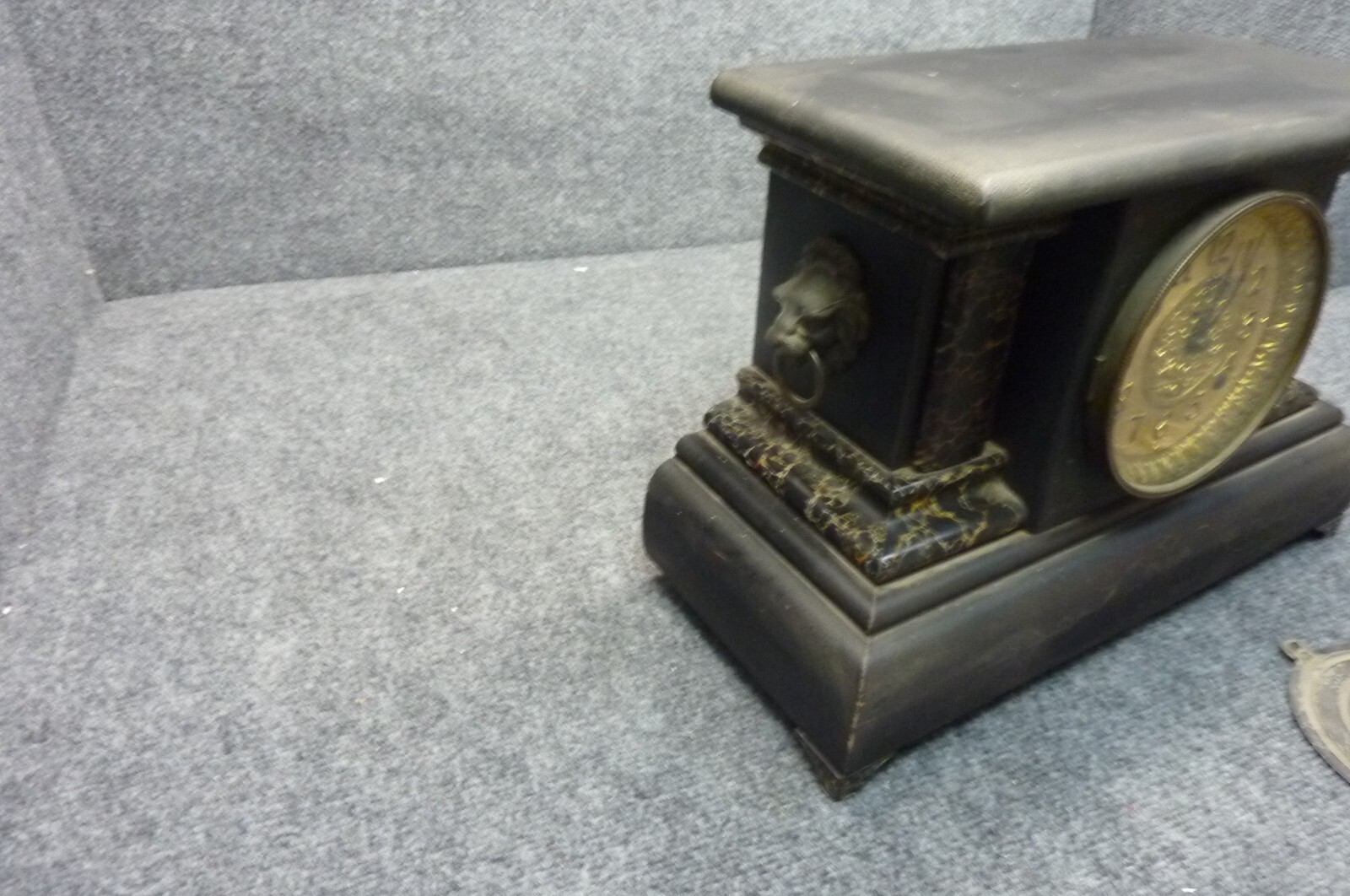 Vintage Antique E Ingraham regent Black Wooden Mantle Clock Lion | eBay
