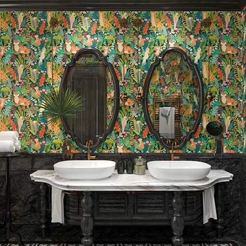 CHIHUT Jungle Animal Wallpaper 17.7”x100” Peel and Stick Wallpaper Wall Art NEW - Picture 6 of 8