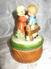 Thoren's Swiss Movement Vintage Boy/Girl/Fence Music Box Lara's Theme ANRI WORKS
