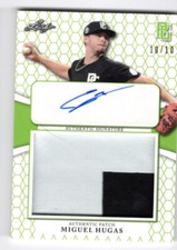 2022 Leaf Perfect Game All America Miguel Hugas Green Jumbo Patch Auto RC /10