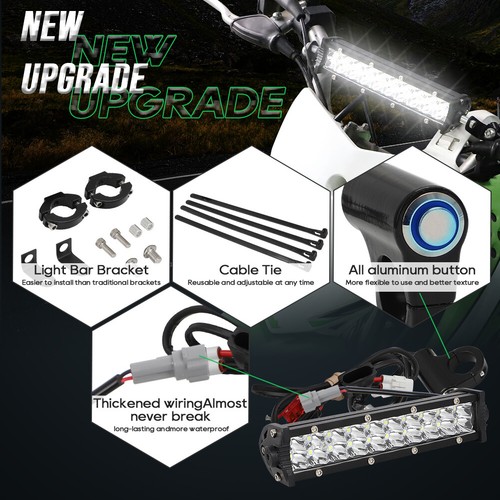 7/8" Handlebar Universal Motorcycle LED Light Bar Light Kit For Honda CRF250F - Picture 8 of 11