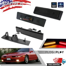 4PC Smoked Front Amber Rear Red LED Side Marker Lights For 1986-89 Toyota Celica