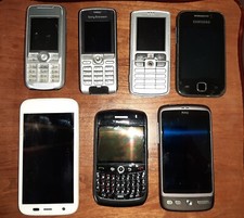 Mobile phones vintage Samsung, Blackberry, Sony Ericsson, HTC, Motorola