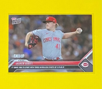 2023 Topps Now Baseball Andrew Abbott CALL-UP Cincinnati Reds #452 SP