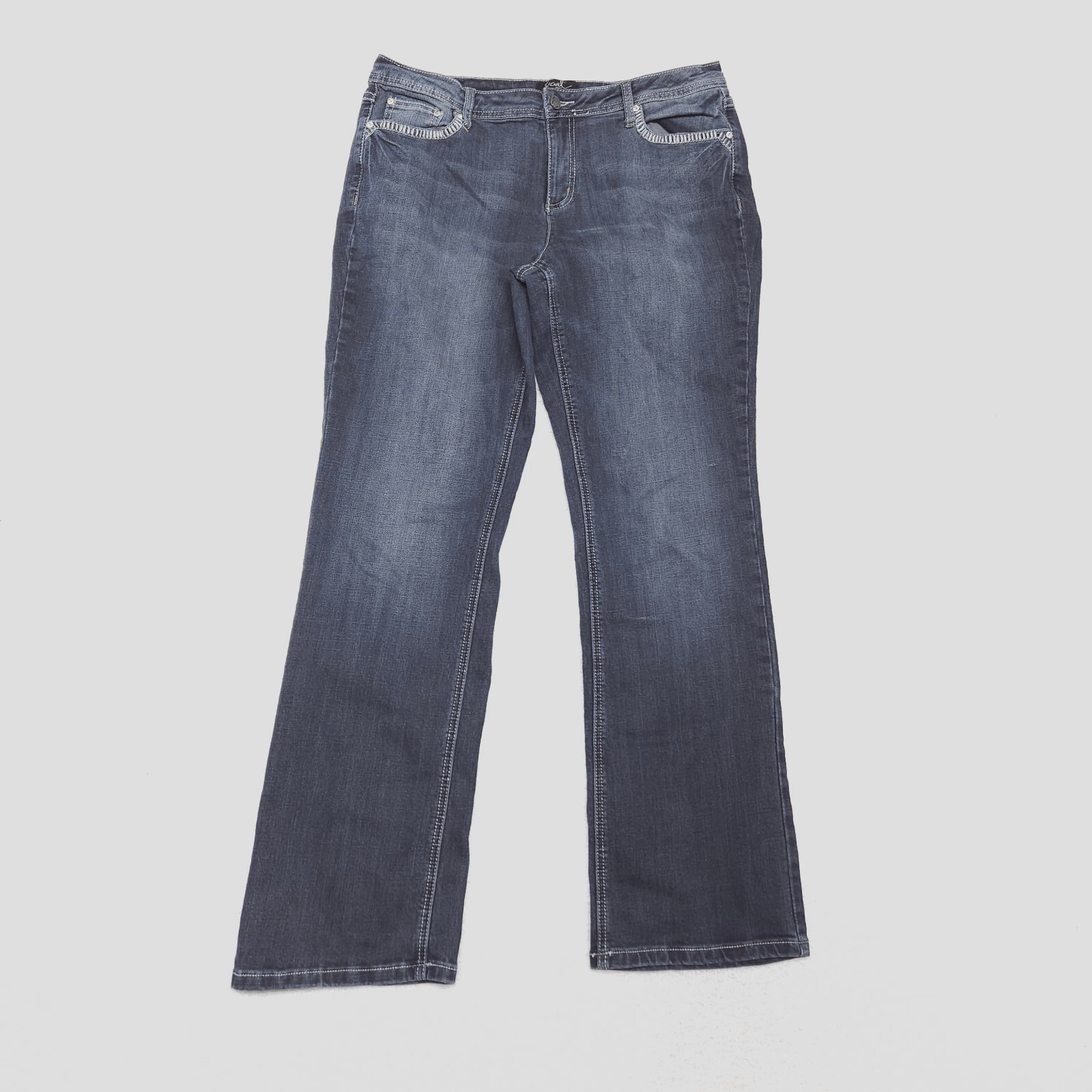 Earl Jeans Women's Plus Size 18 Blue Barely Bootcut Dark Wash Stretch