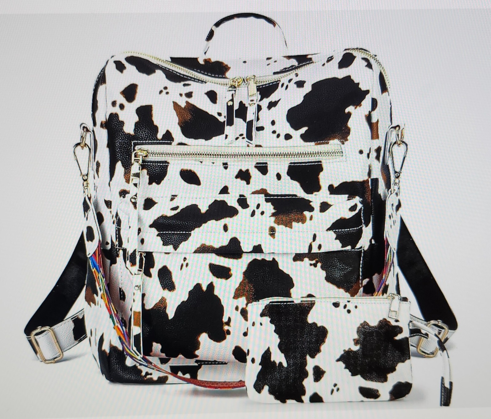 Versatile Backpack and Clutch Combo for School Travel Work or Diaper Bag Teens Women-image