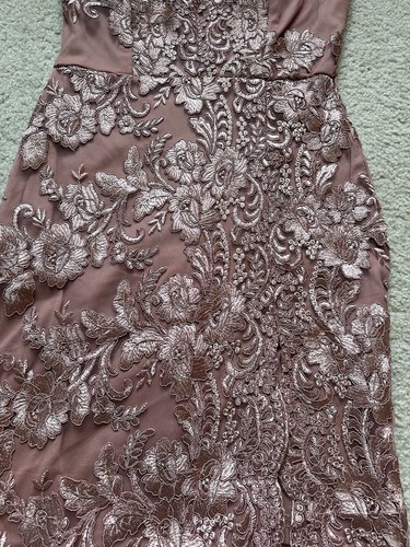 Womens Windsor Pink Mauve Blush Floral Mini Dress Size S Embroidered Formal Prom - 第 3/12 張圖片