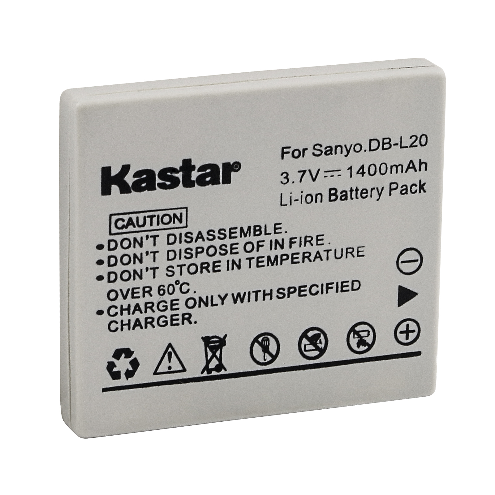 Kastar Battery Charger Sanyo DB-L20 DB-L20AU DBL20 VPC-C40 VPC-C5 VPC-C6 VPC-CA6
