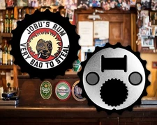 JOBU'S RUM   MAJOR LEAGUE  Cool Bottle Cap Shaped Magnetic Bottle Opener