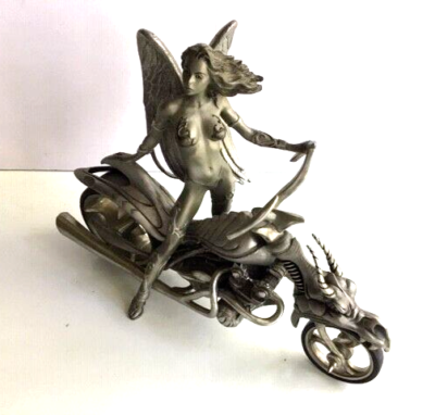 Franklin Mint Seduction Rages Pewter Motorcycle Julie Bell Fantasy