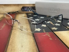 Airlock Pure Eyeglasses W/Swarovski 201 Titanium Rimless 52mm Option To Add RX