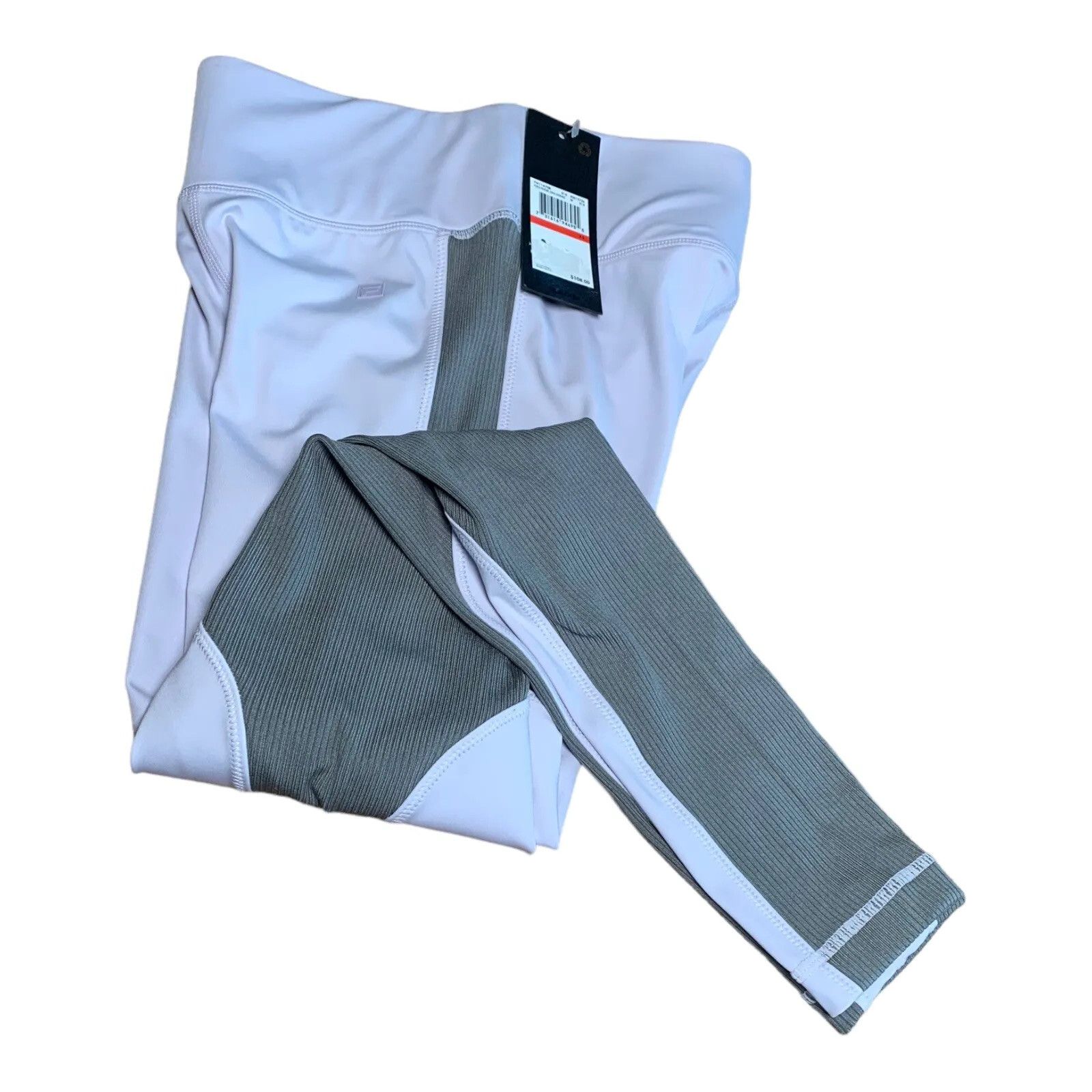 Leggings lunghi Fila nuovi con etichette XS donna viola grigio Performa Forza Texture $108 #1280