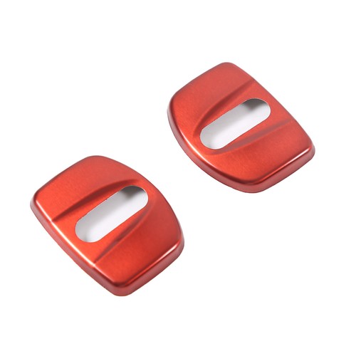 Red Steel Door Lock Protective Cover Prevent Move Trim For Corvette C8 2020-2023 - Picture 12 of 16