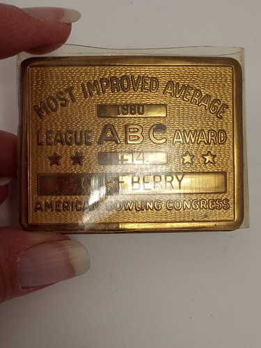 Vintage Most Improved Average ABC Award Belt Buckle the Famous "Cliff Berry" - Picture 2 of 6