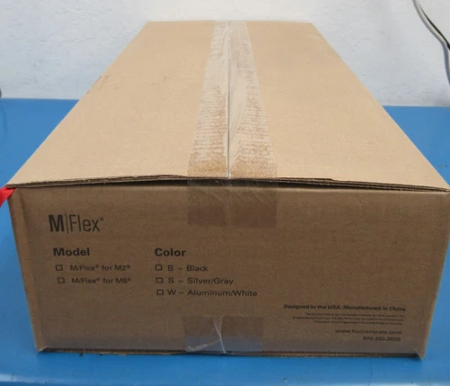 Humanscale M/Flex M2.1 White/Aluminum Finish Dual Monitor Arm- 2 Vesa Plates New