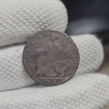 1754 Half Penny Hefty 9.7 Grams Non Regal Coin Of Colonial Times