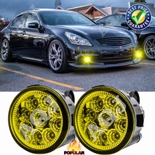 Pair Bumper Yellow LED Fog Light Driving Lamps For NISSAN NI2590103 2152030NAQ