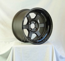 4 Pcs  Rota Wheel Grid V 15x9 4x100 0 67.1 Fgm Black 3.5 Lip