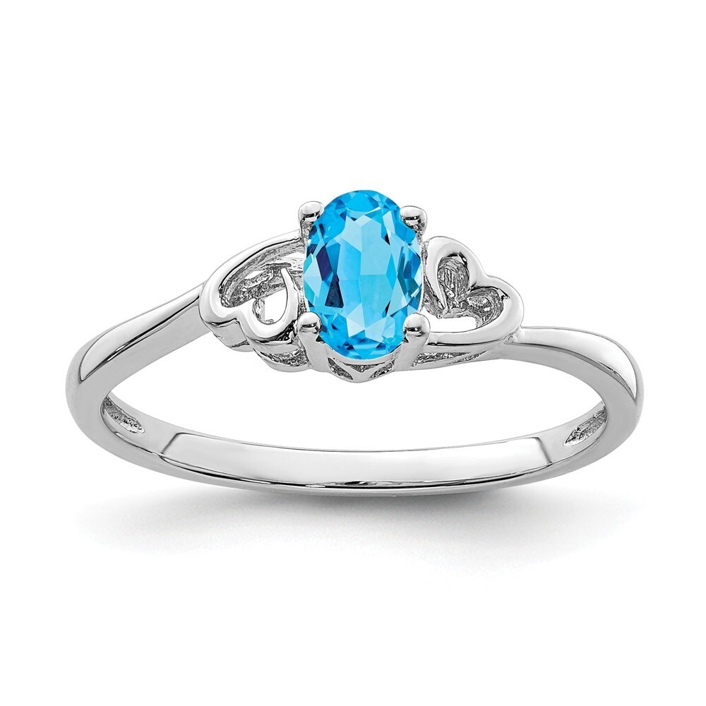 Sterling Silver Light Blue Topaz December Birthstone Ring gr