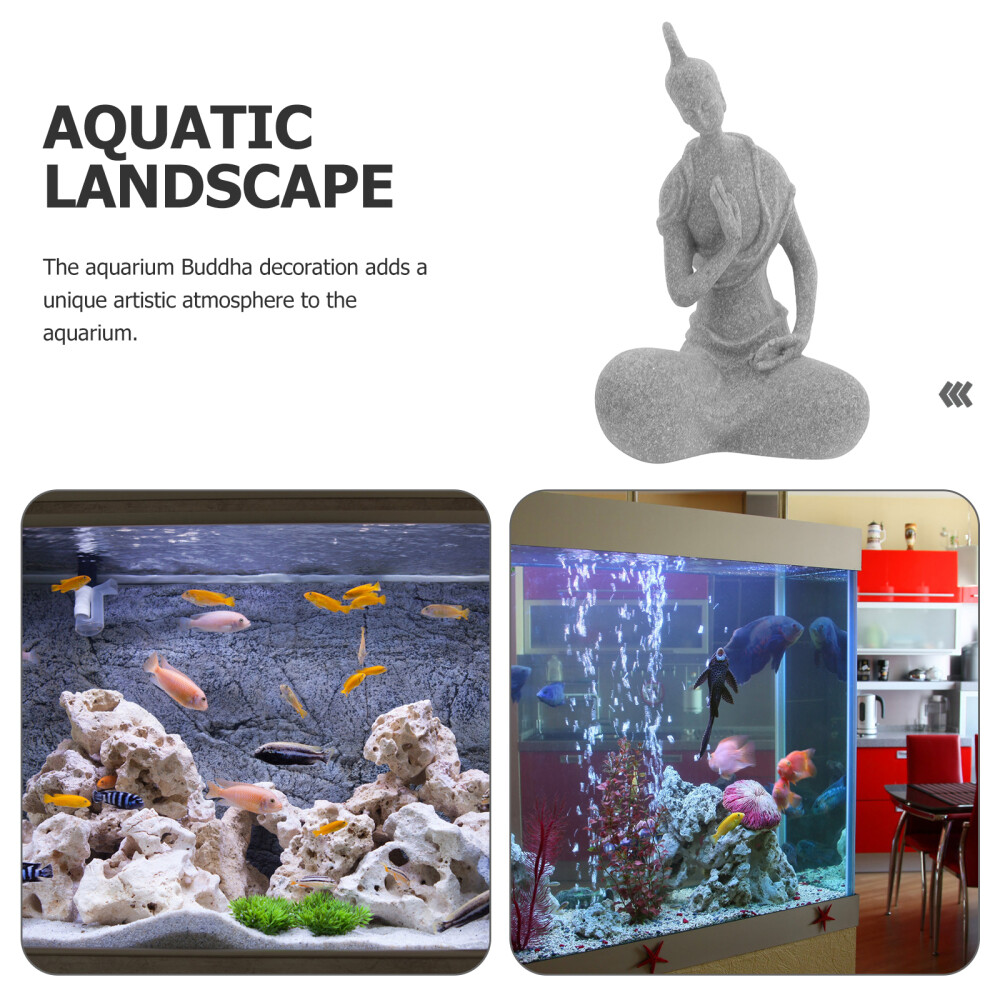 Aquarium Ornament Buddha Statue Fish Tank Resin Buddha Sculpture