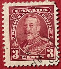 Canada 1935 3 cents King George V Sc-219 Used #Br15 - US Seller