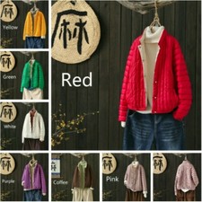 Women Down Cotton Coat Short Jacket Windproof Parkacoat Single Breasted Top