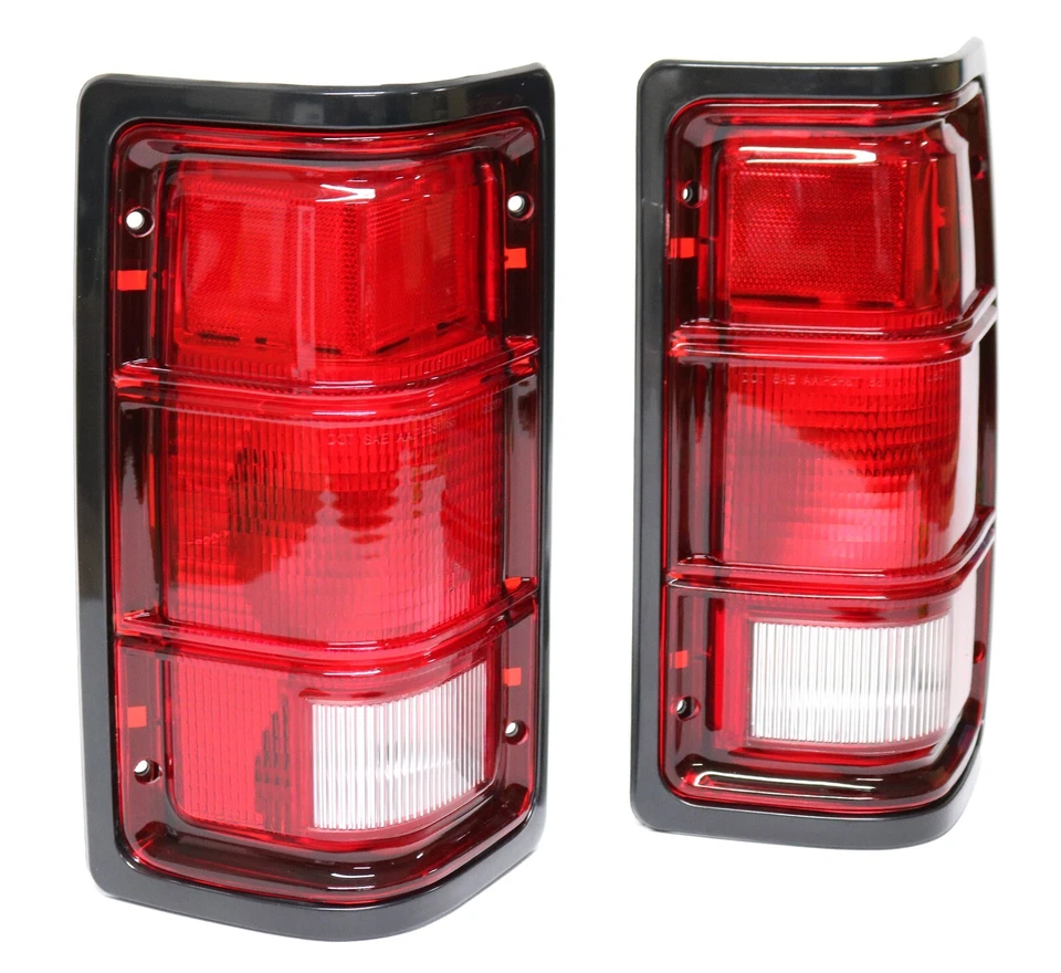 New Black Trim Tail Light Pair / For 1981-93 Dodge Ram Truck Ramcharger Taillamp - Image 4 of 4