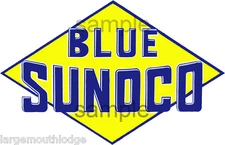2 INCH BLUE SUNOCO YELLOW DIAMOND DECAL STICKER 