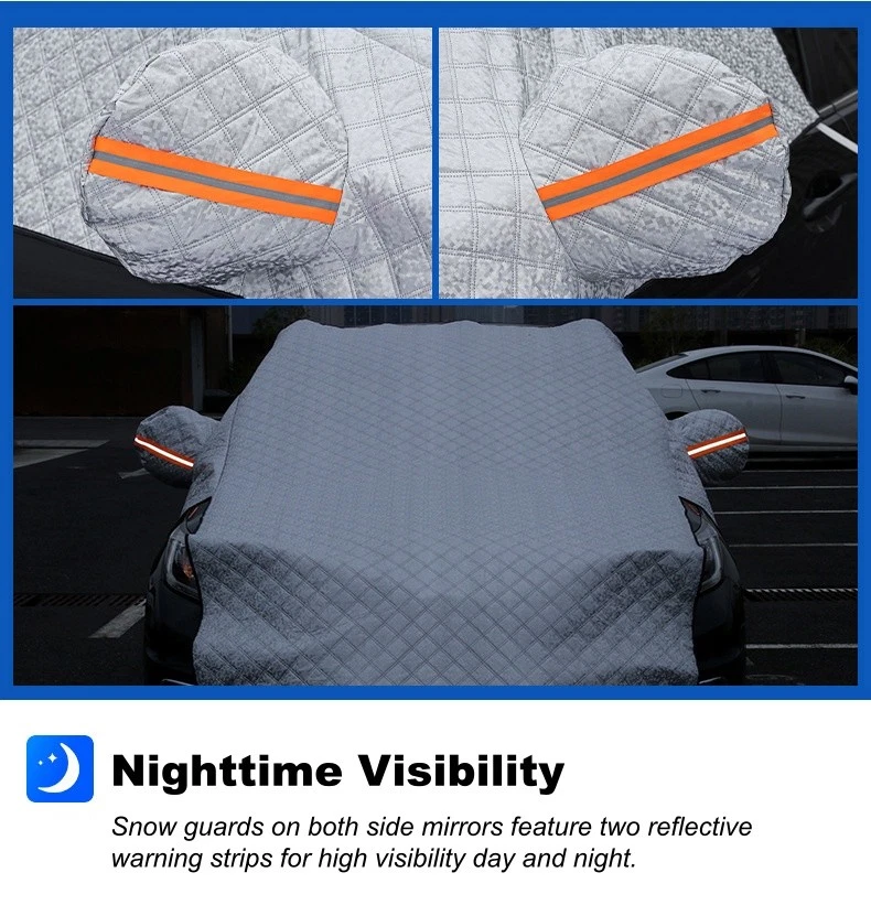 Car SUV/Truck/Sedan Half Windshield Cover Winter Snow Ice Frost Cover Outdoor - Image 4 of 4