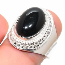 Black Onyx Gemstone Handmade 925 Sterling Silver Jewelry All Size Ring For Gift